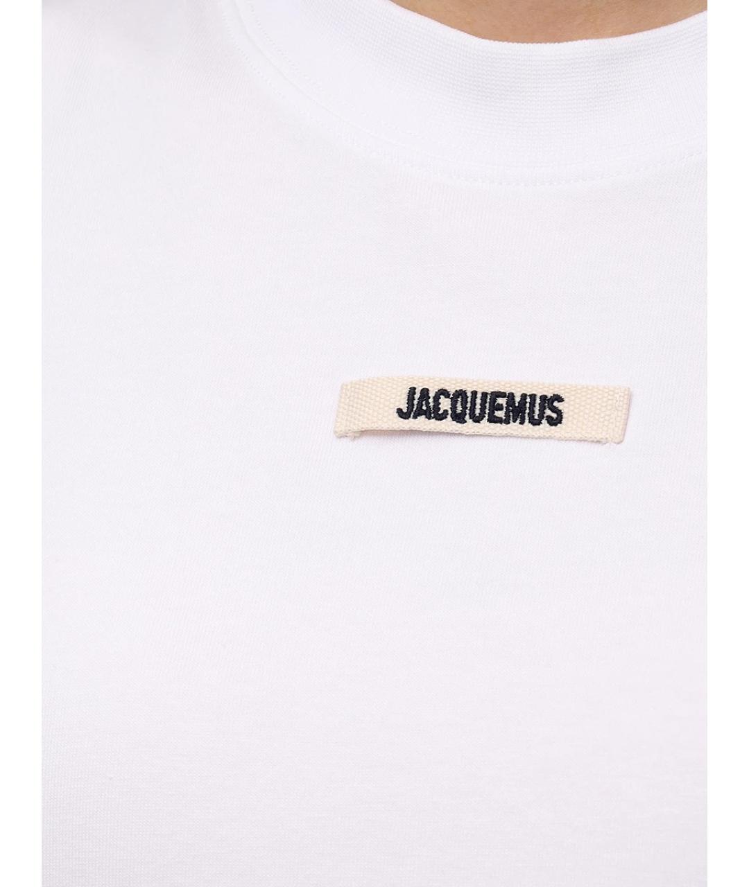 JACQUEMUS Белая хлопковая футболка, фото 2
