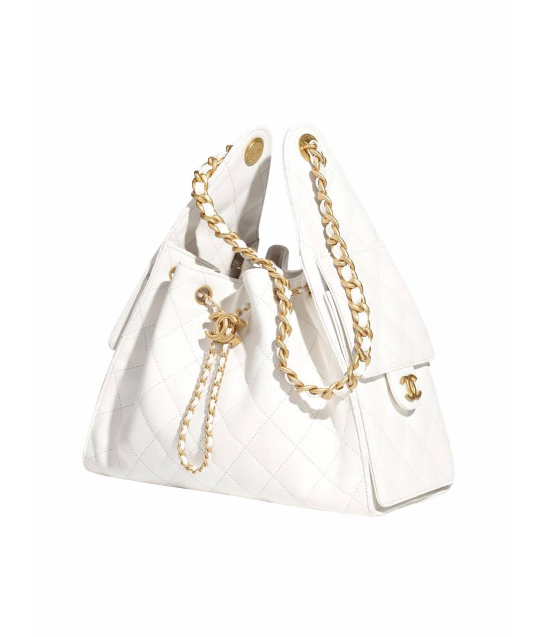 CHANEL Белая кожаная сумка через плечо, фото 1
