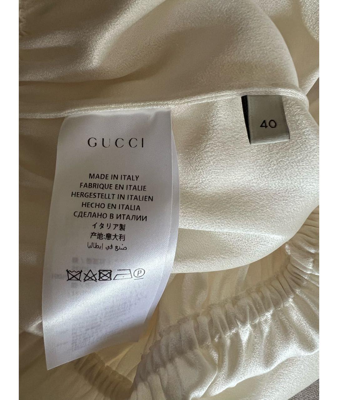GUCCI Белое шелковое коктейльное платье, фото 7