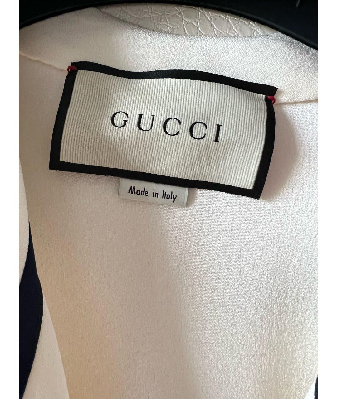 GUCCI Белое шелковое коктейльное платье, фото 4