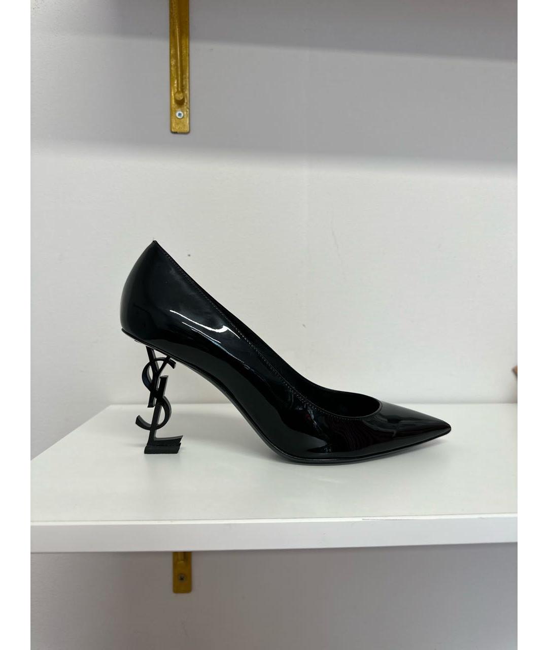 SAINT LAURENT Черные туфли из лакированной кожи, фото 5