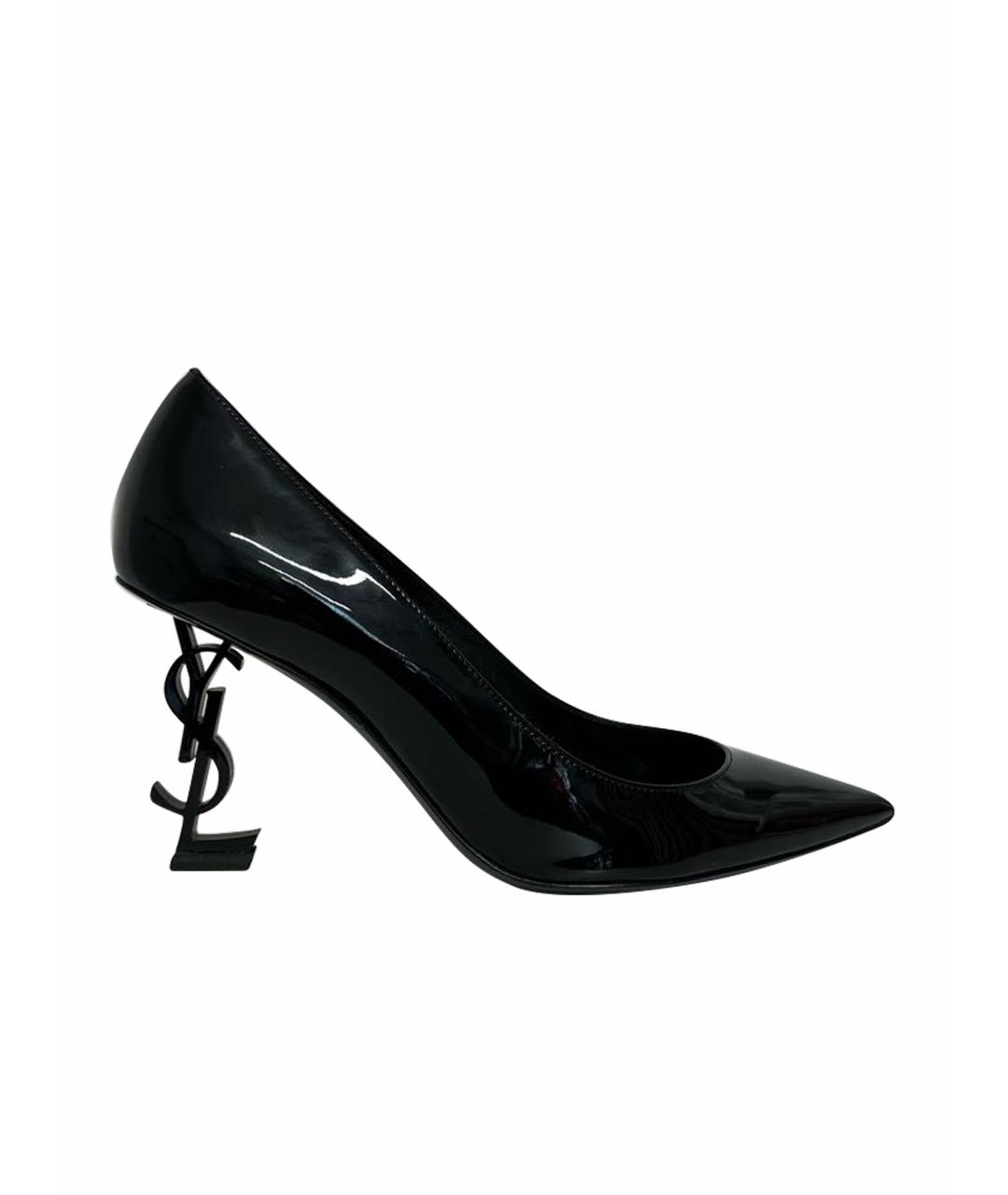 SAINT LAURENT Черные туфли из лакированной кожи, фото 1