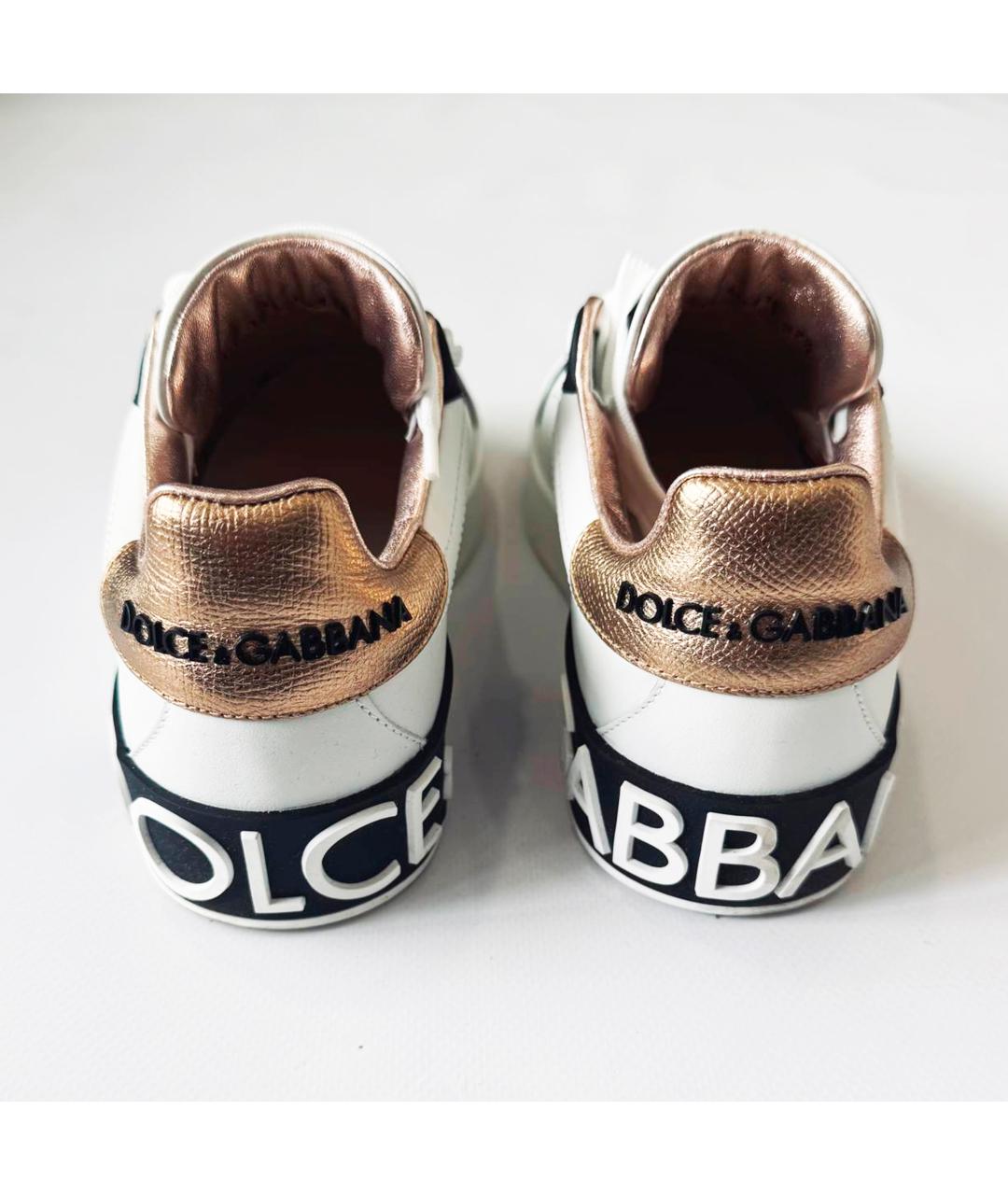 DOLCE&GABBANA Белые кожаные кеды, фото 6