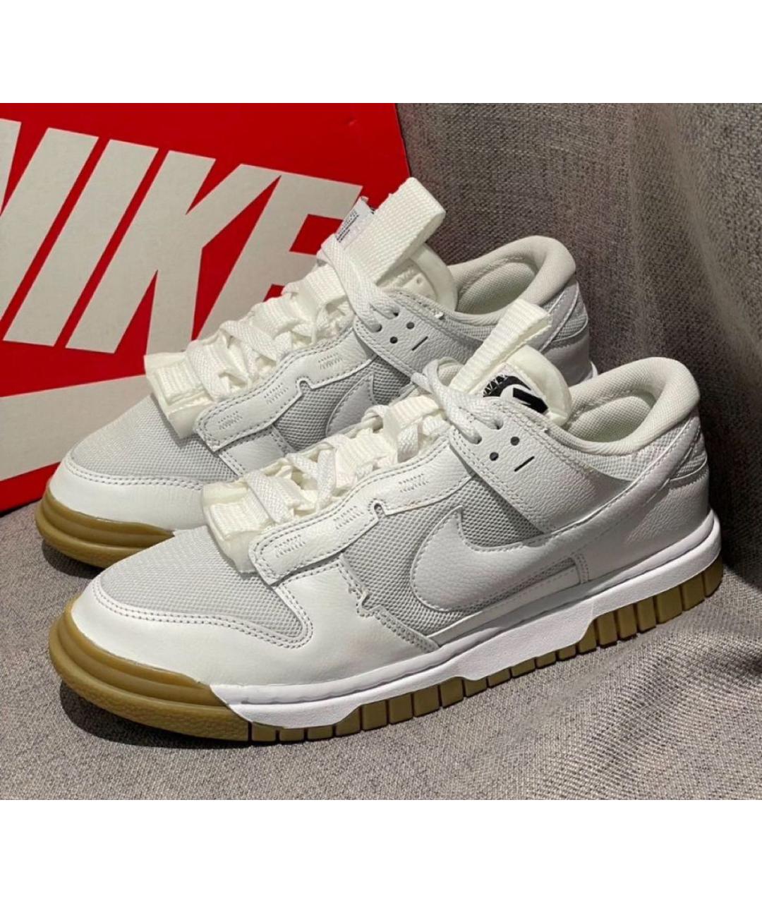 NIKE Белые кожаные низкие кроссовки / кеды, фото 5