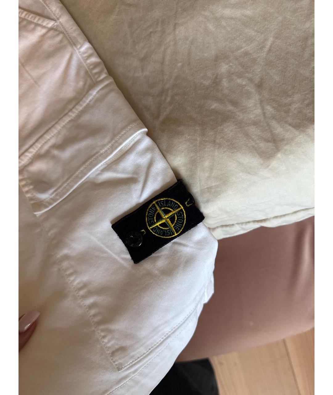 STONE ISLAND JUNIOR Белые хлопковые брюки и шорты, фото 4