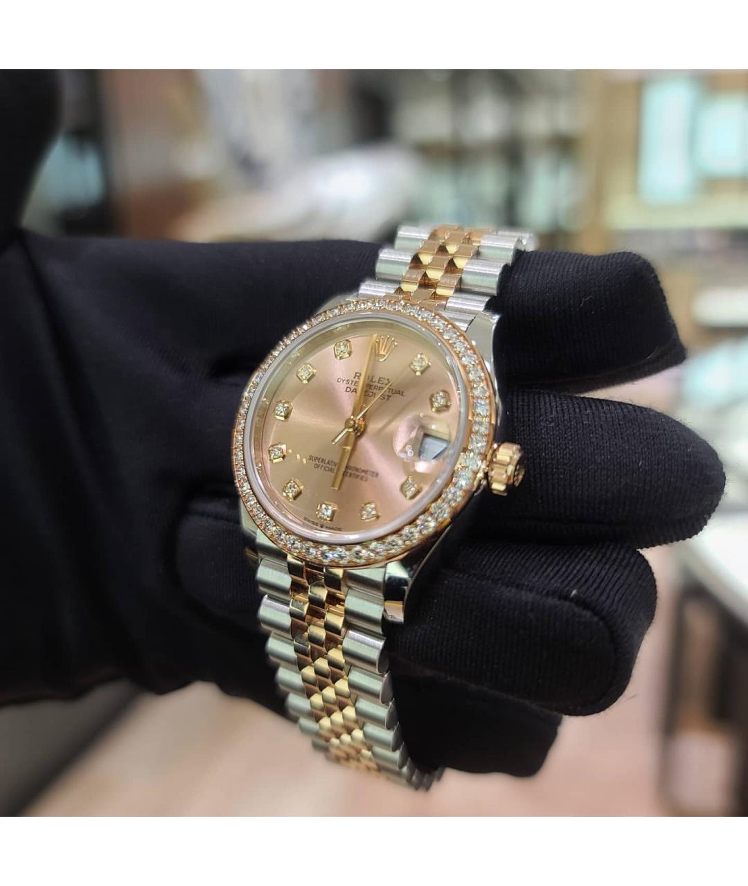 ROLEX Серебряные часы из розового золота, фото 4