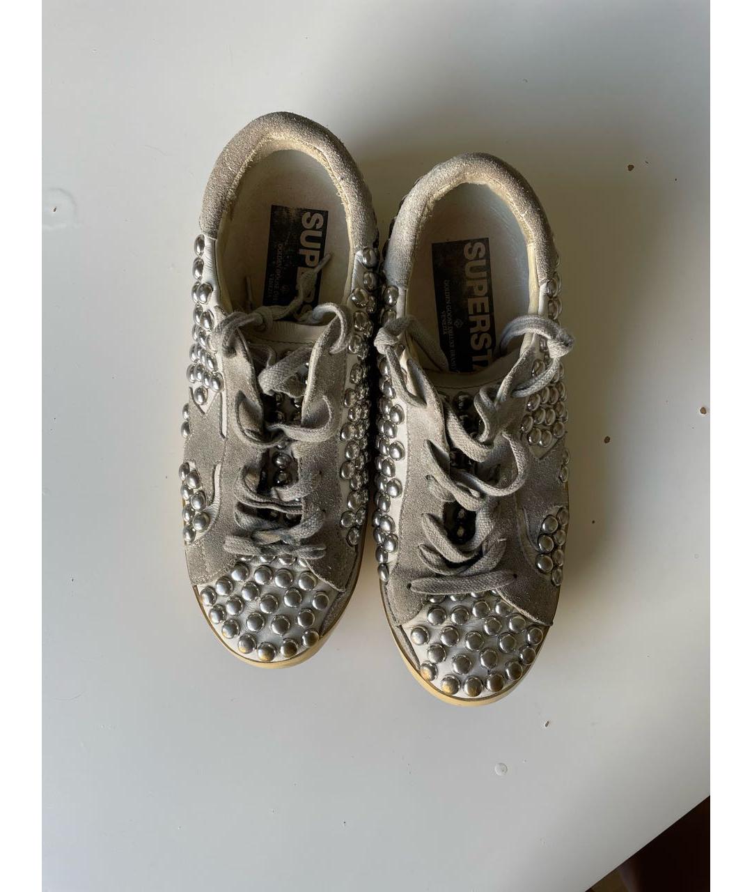 GOLDEN GOOSE DELUXE BRAND Серые кожаные кеды, фото 3