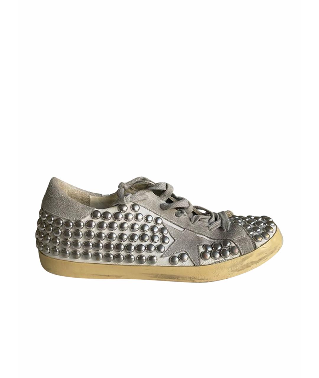 GOLDEN GOOSE DELUXE BRAND Серые кожаные кеды, фото 1