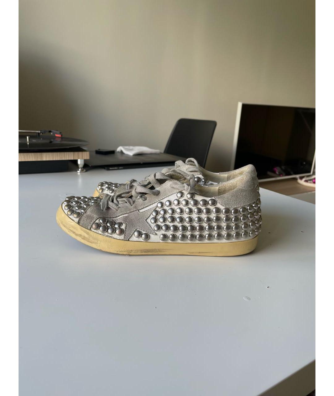 GOLDEN GOOSE DELUXE BRAND Серые кожаные кеды, фото 6