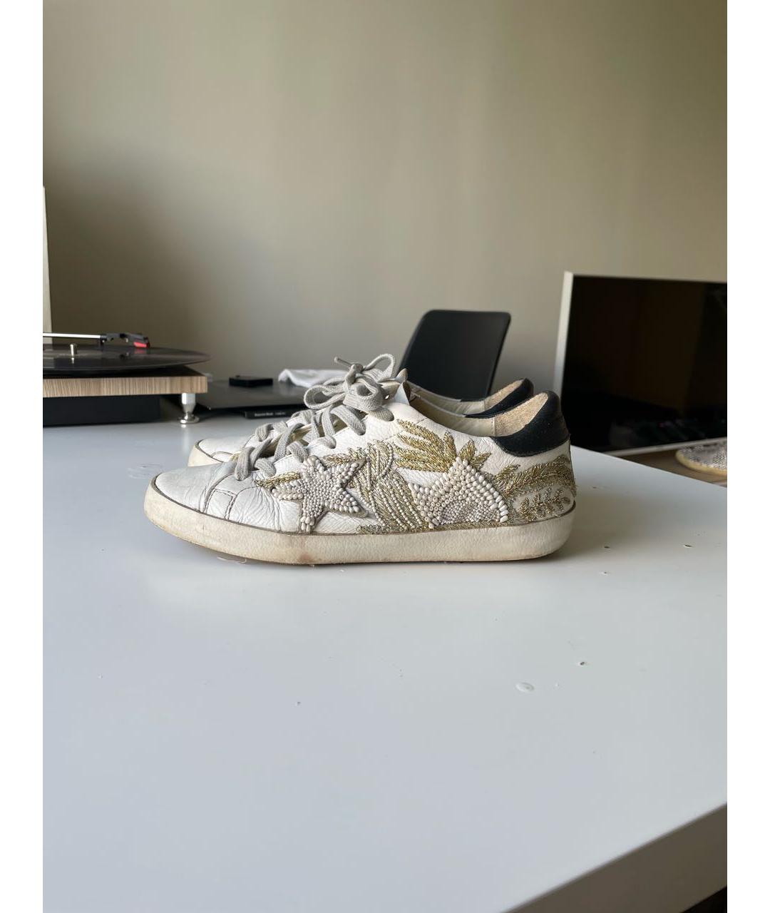 GOLDEN GOOSE DELUXE BRAND Белые кожаные кеды, фото 7