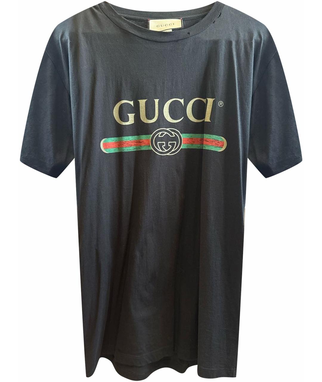 GUCCI Черная хлопковая футболка, фото 1