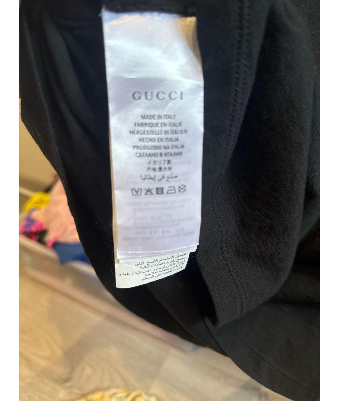 GUCCI Черная хлопковая футболка, фото 6