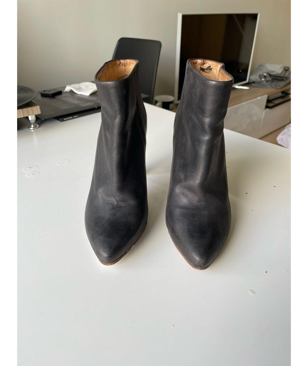 MAISON MARGIELA Черные кожаные ботильоны, фото 2