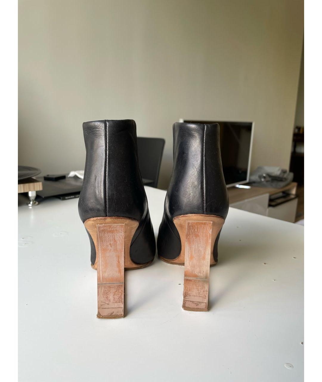 MAISON MARGIELA Черные кожаные ботильоны, фото 4