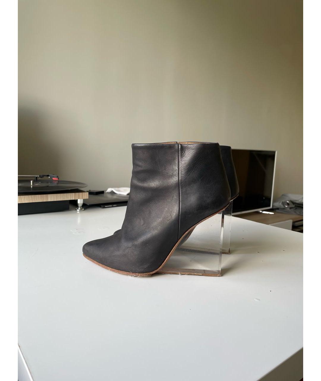 MAISON MARGIELA Черные кожаные ботильоны, фото 5