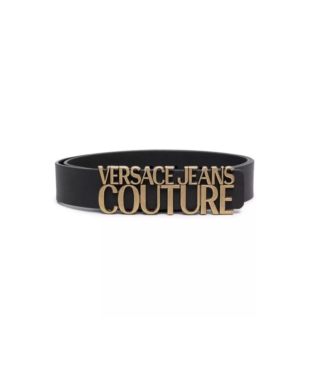 VERSACE JEANS COUTURE Черный кожаный ремень, фото 5