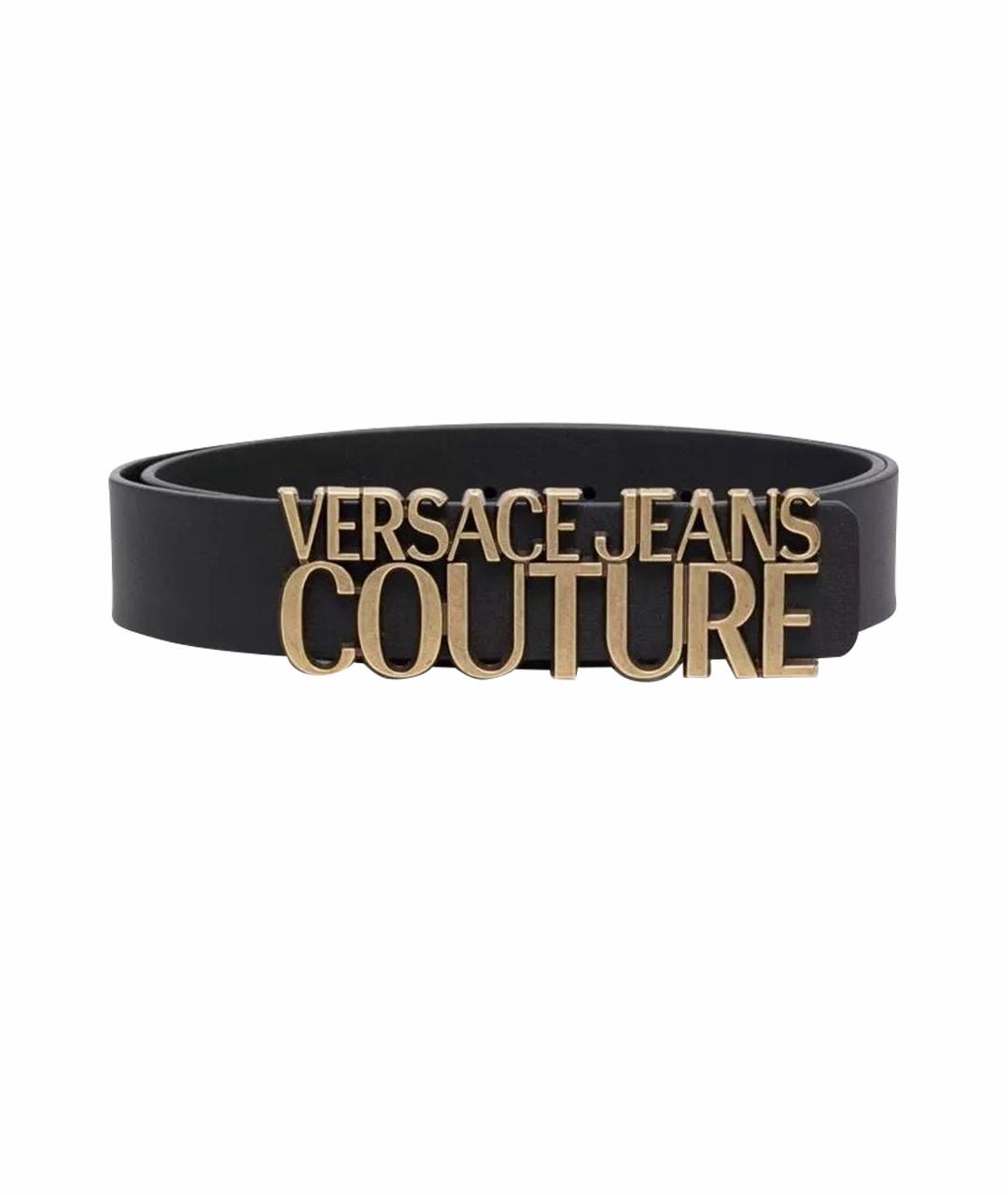 VERSACE JEANS COUTURE Черный кожаный ремень, фото 1