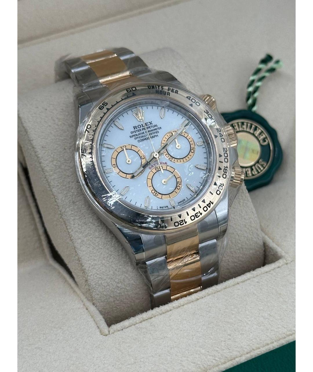 ROLEX Белые часы из желтого золота, фото 2