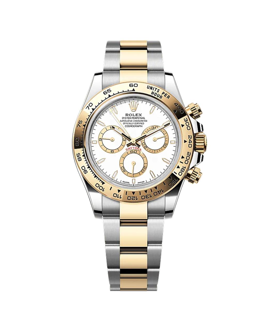 ROLEX Белые часы из желтого золота, фото 1