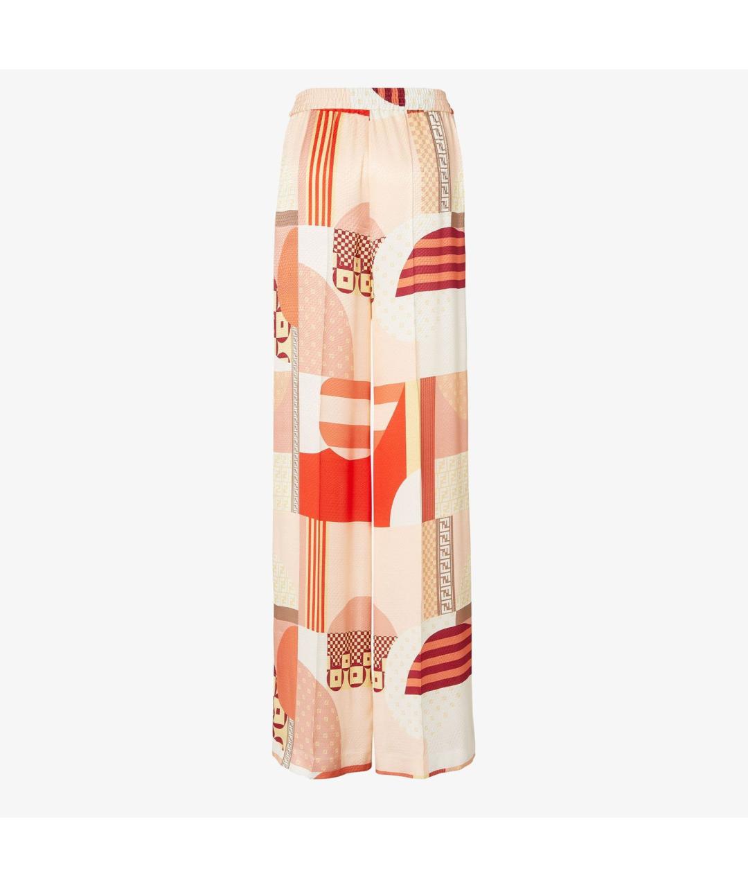FENDI Мульти шелковые прямые брюки, фото 2