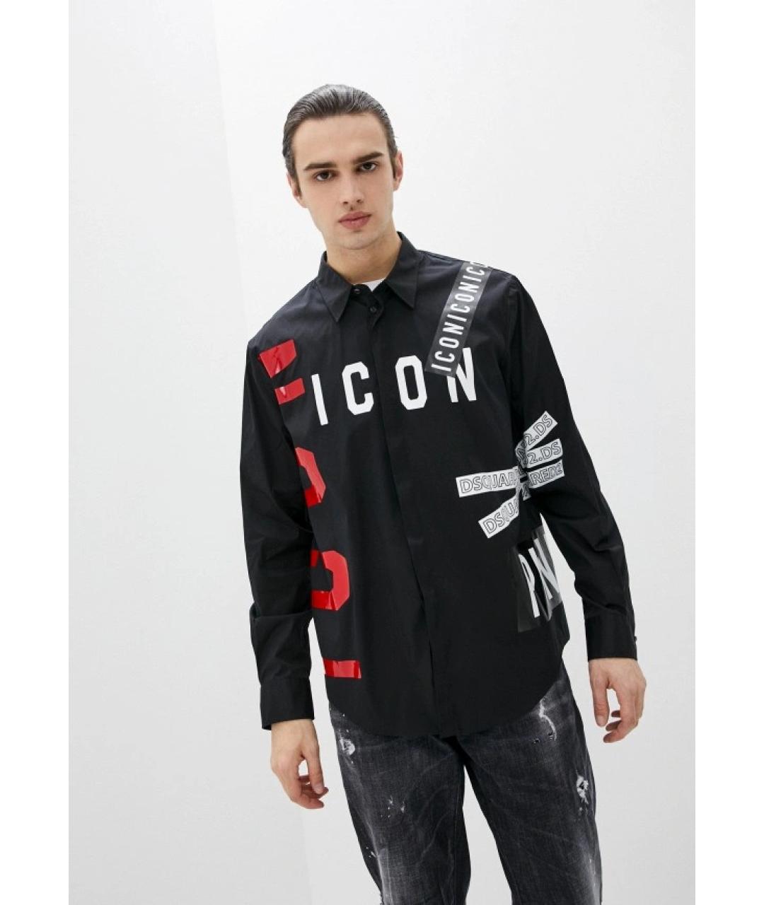 DSQUARED2 Черная хлопковая кэжуал рубашка, фото 4