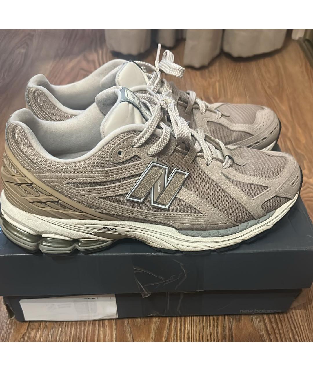 NEW BALANCE Бежевые текстильные низкие кроссовки / кеды, фото 4