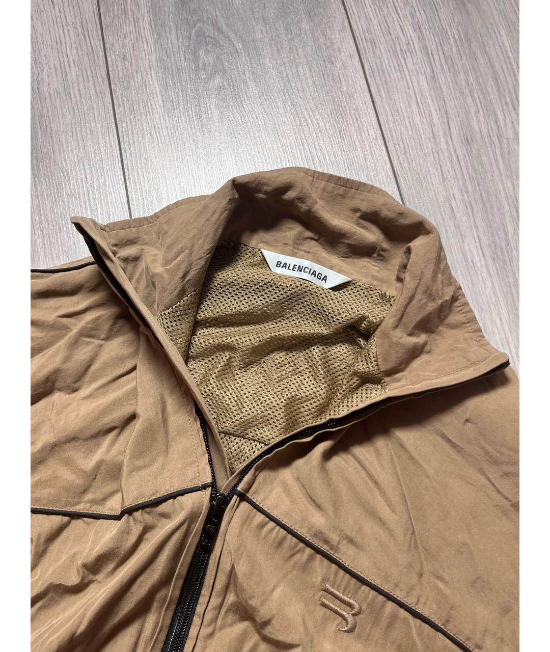 BALENCIAGA Коричневая полиэстеровая спортивная куртка, фото 3