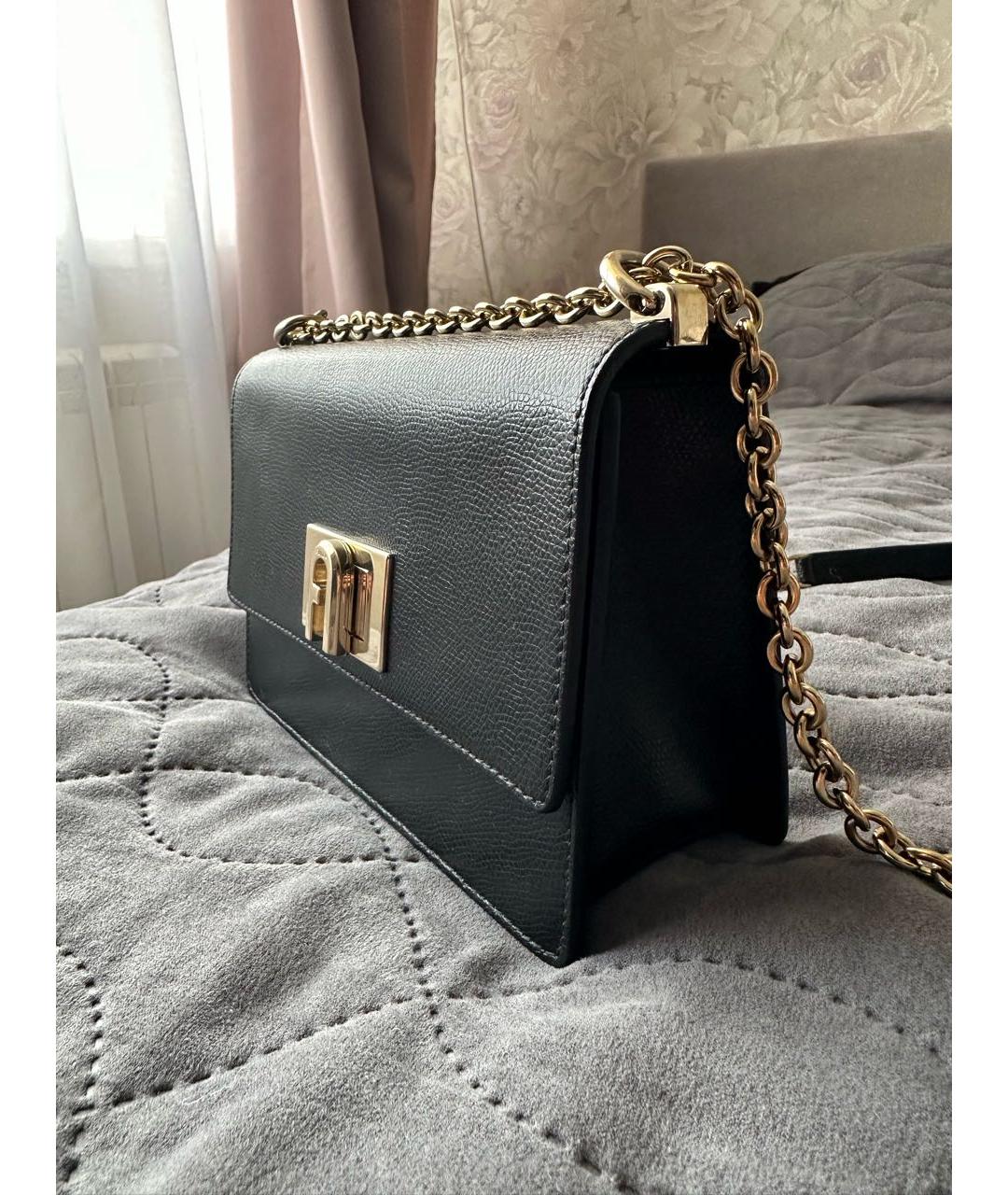 FURLA Черная кожаная сумка через плечо, фото 2