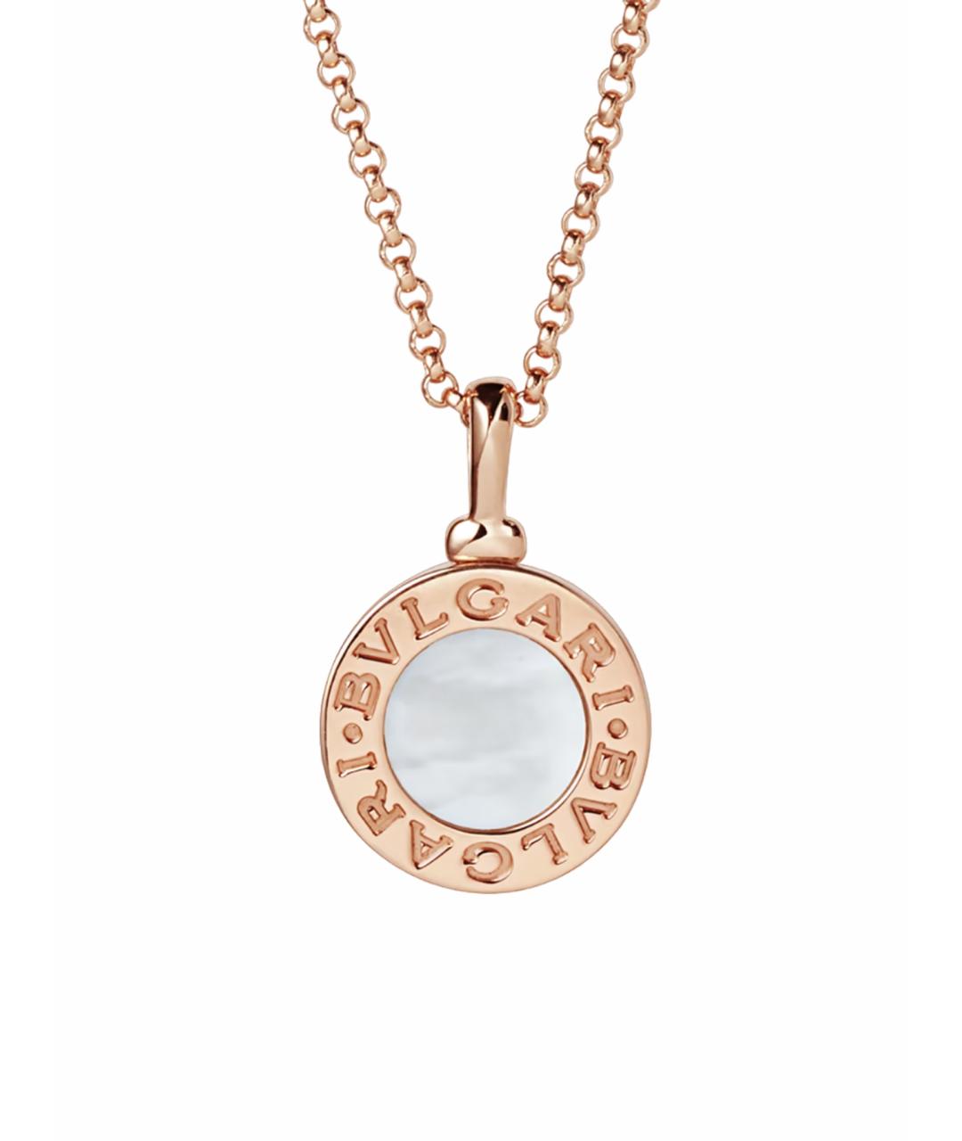 BVLGARI Белая подвеска из розового золота, фото 1