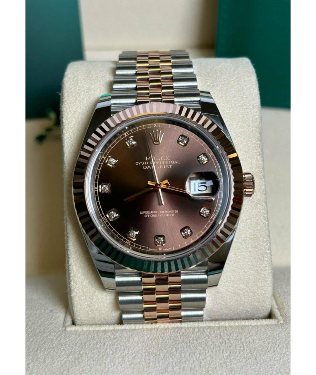 ROLEX Коричневые часы из розового золота, фото 2