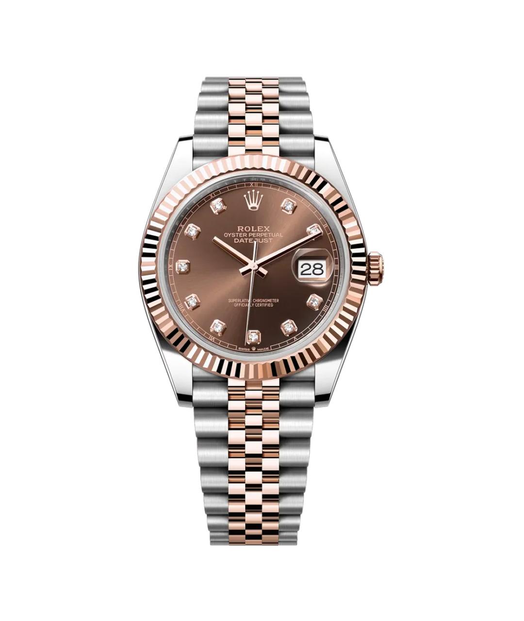 ROLEX Коричневые часы из розового золота, фото 1