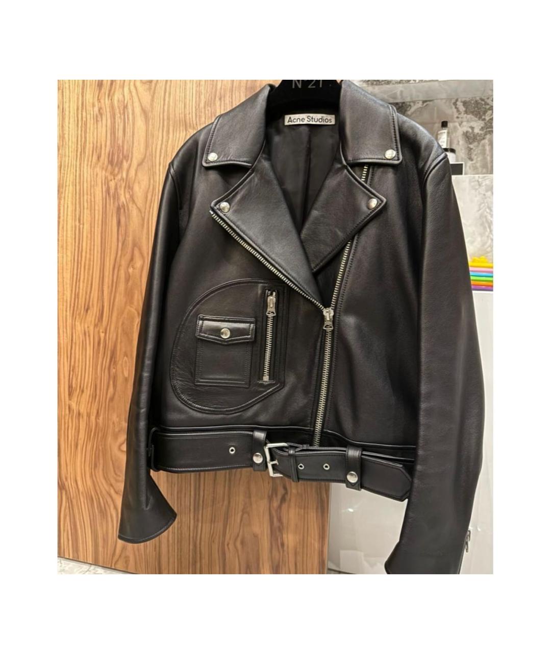 ACNE STUDIOS Черная кожаная куртка, фото 4
