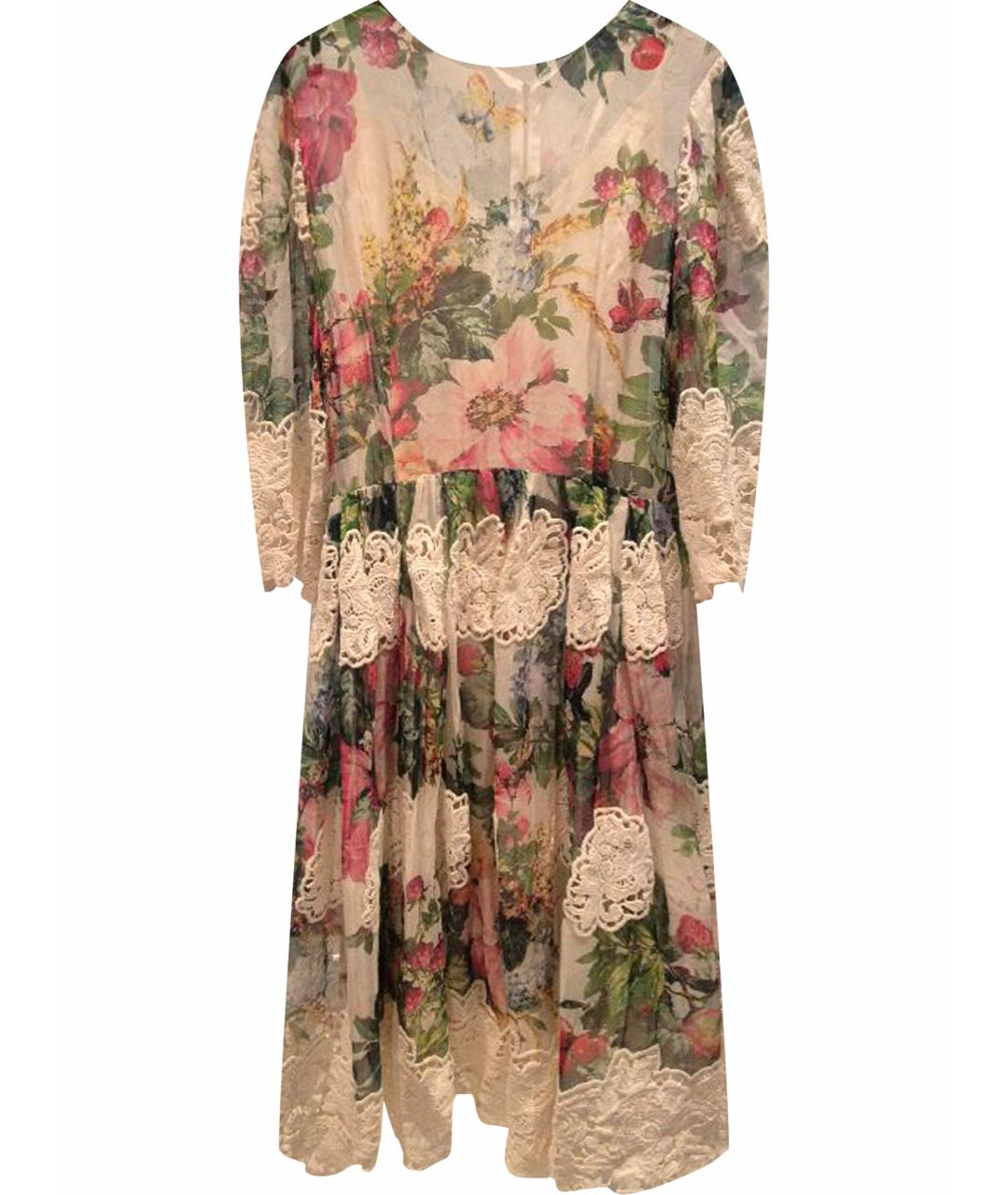 DOLCE&GABBANA Мульти шелковое коктейльное платье, фото 1