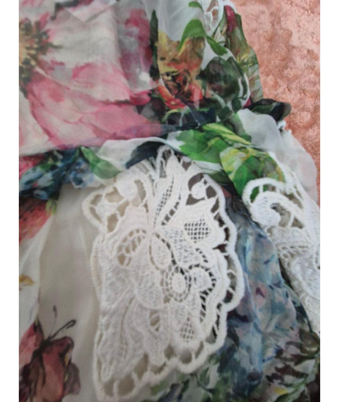 DOLCE&GABBANA Мульти шелковое коктейльное платье, фото 5