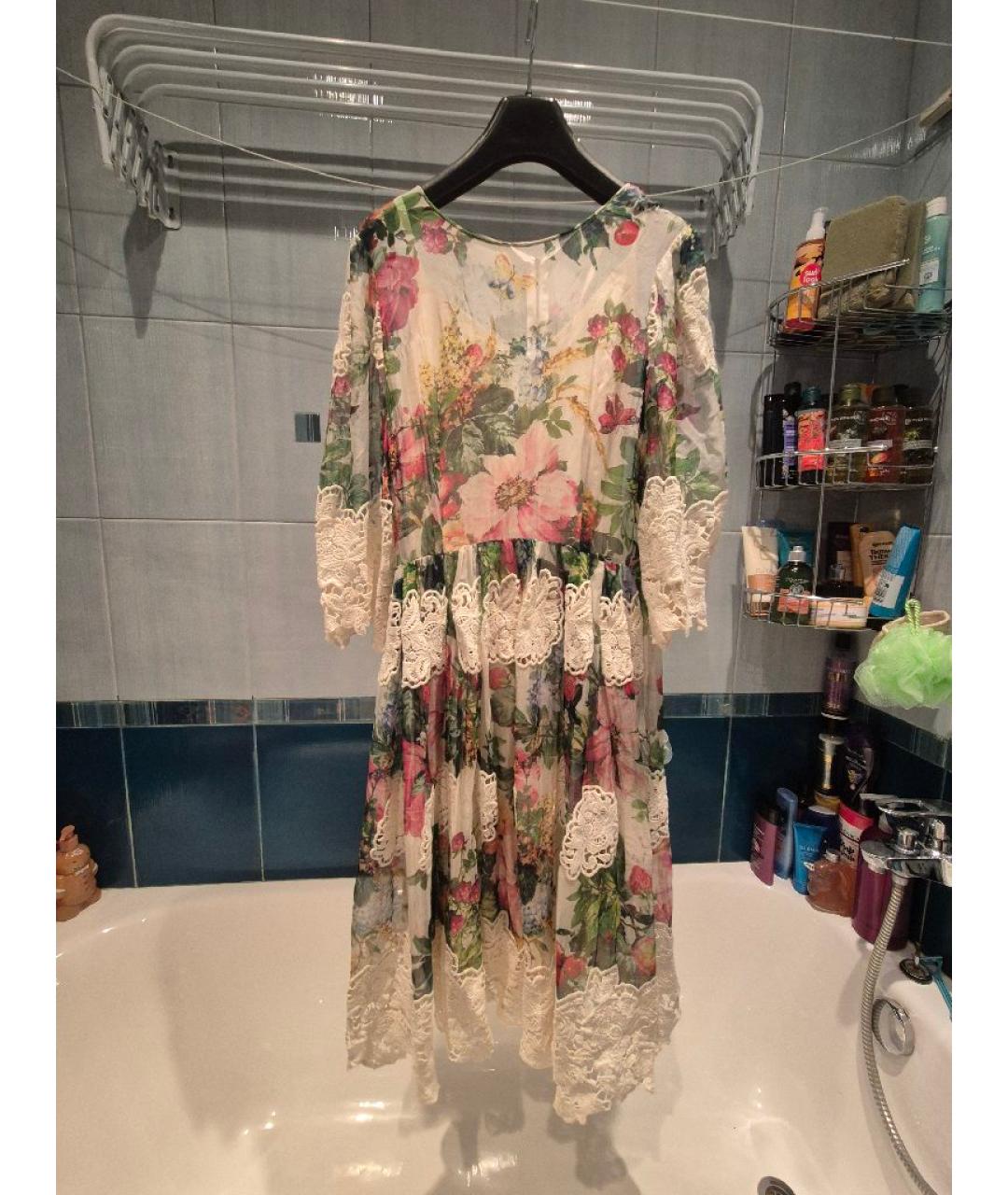 DOLCE&GABBANA Мульти шелковое коктейльное платье, фото 6
