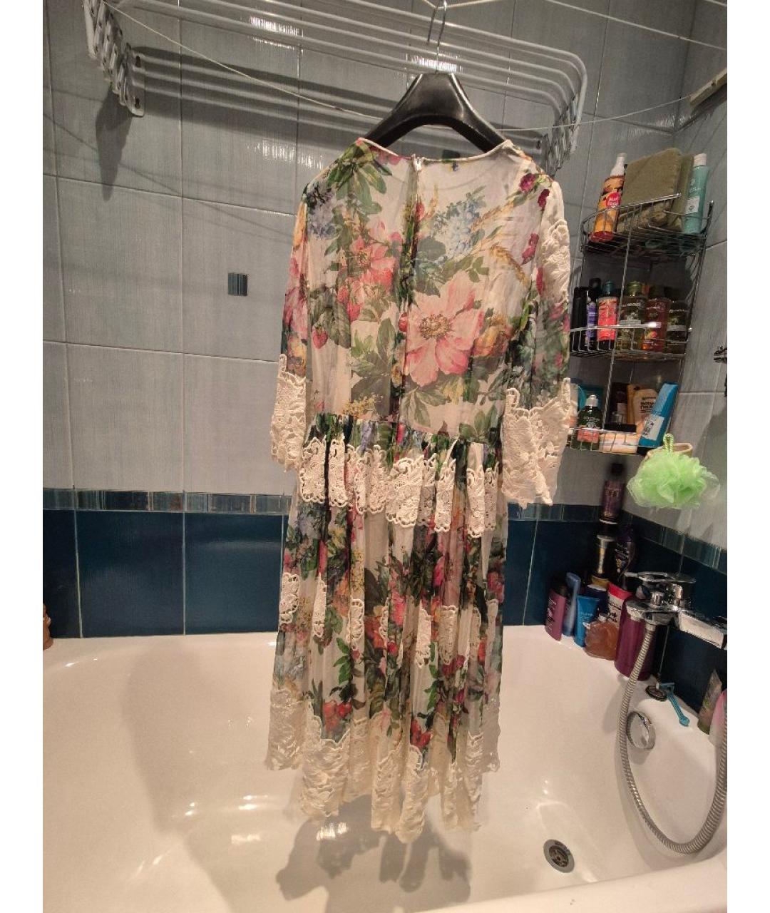 DOLCE&GABBANA Мульти шелковое коктейльное платье, фото 2
