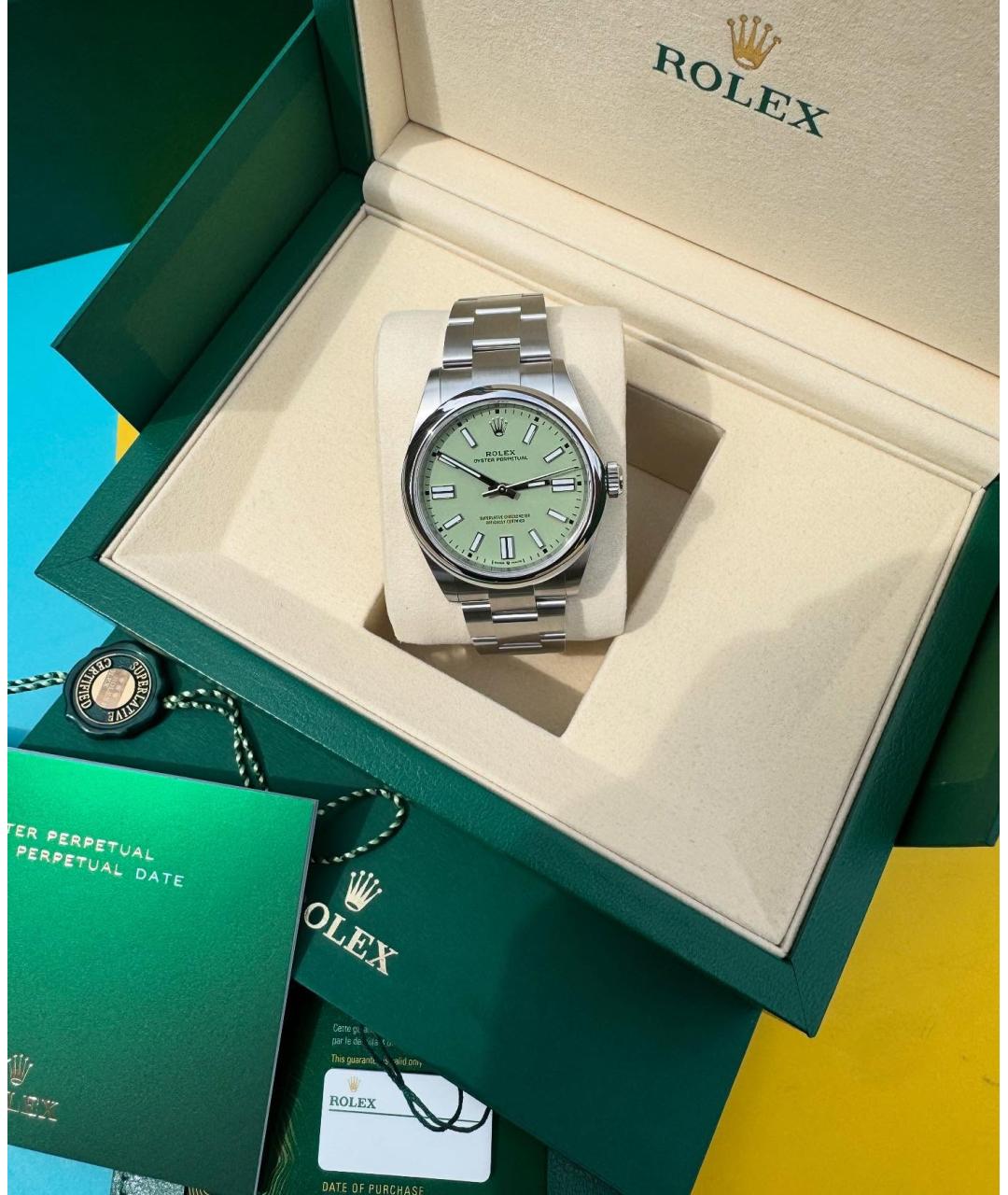 ROLEX Зеленые часы, фото 5