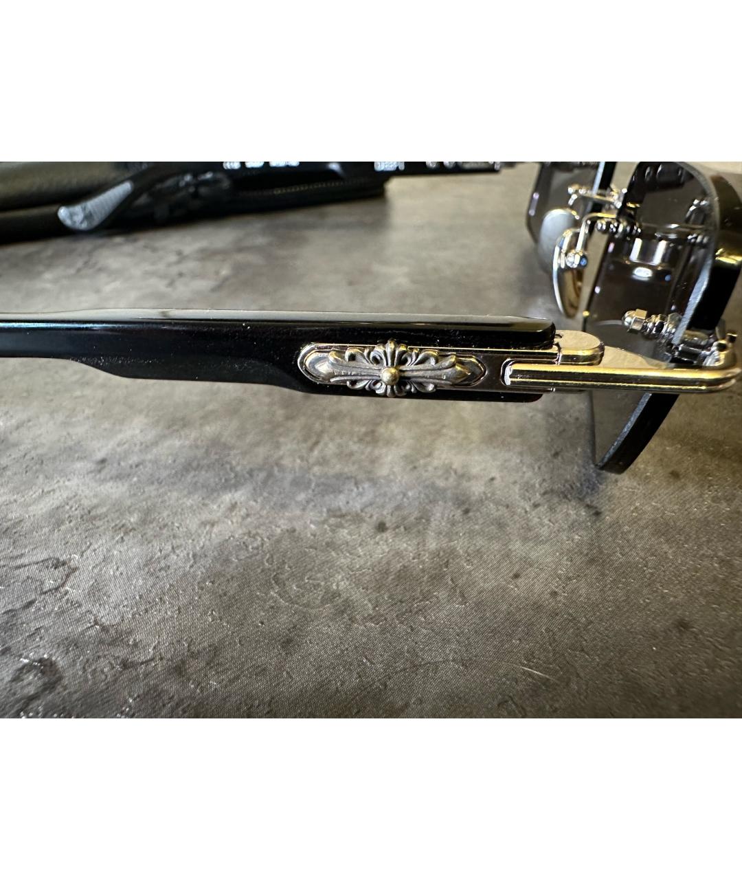 CHROME HEARTS Черные металлические солнцезащитные очки, фото 6