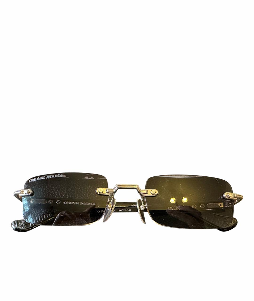 CHROME HEARTS Черные металлические солнцезащитные очки, фото 1