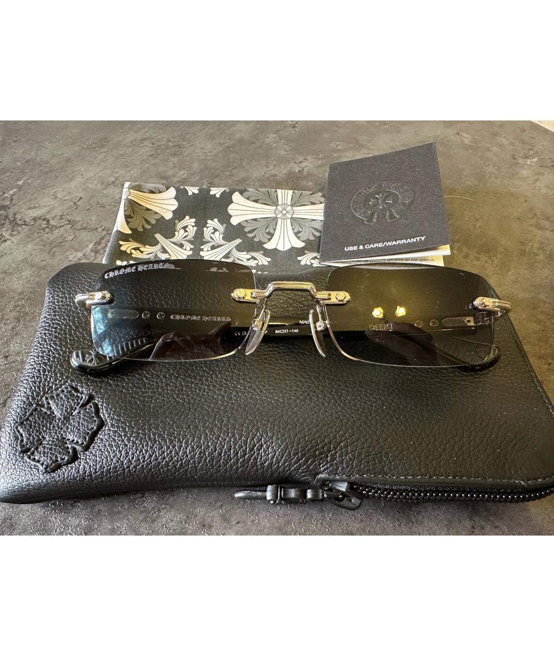 CHROME HEARTS Черные металлические солнцезащитные очки, фото 9