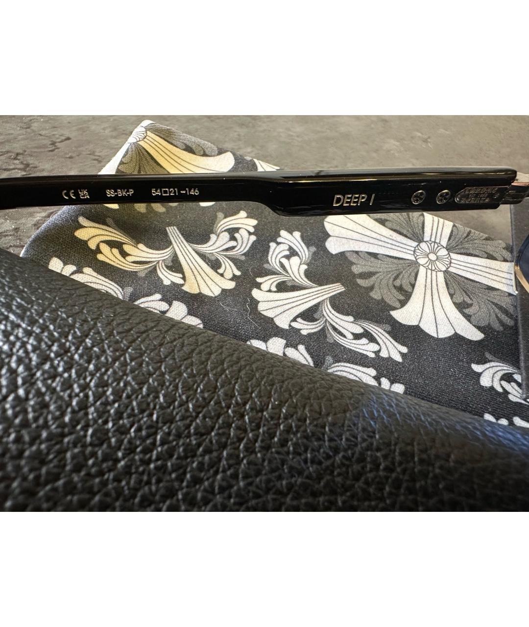 CHROME HEARTS Черные металлические солнцезащитные очки, фото 3