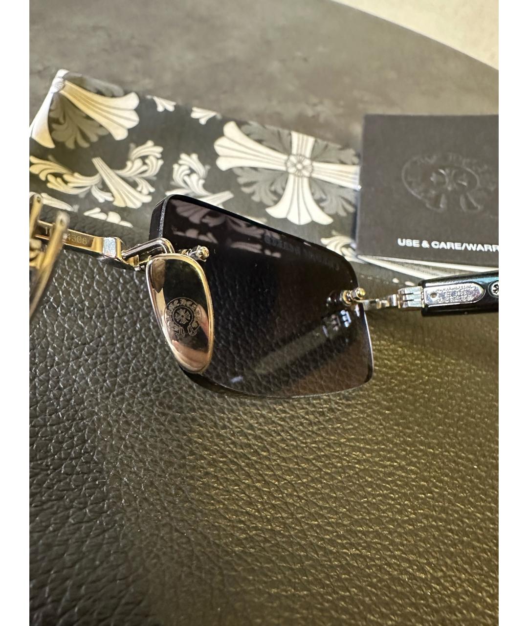 CHROME HEARTS Черные металлические солнцезащитные очки, фото 5