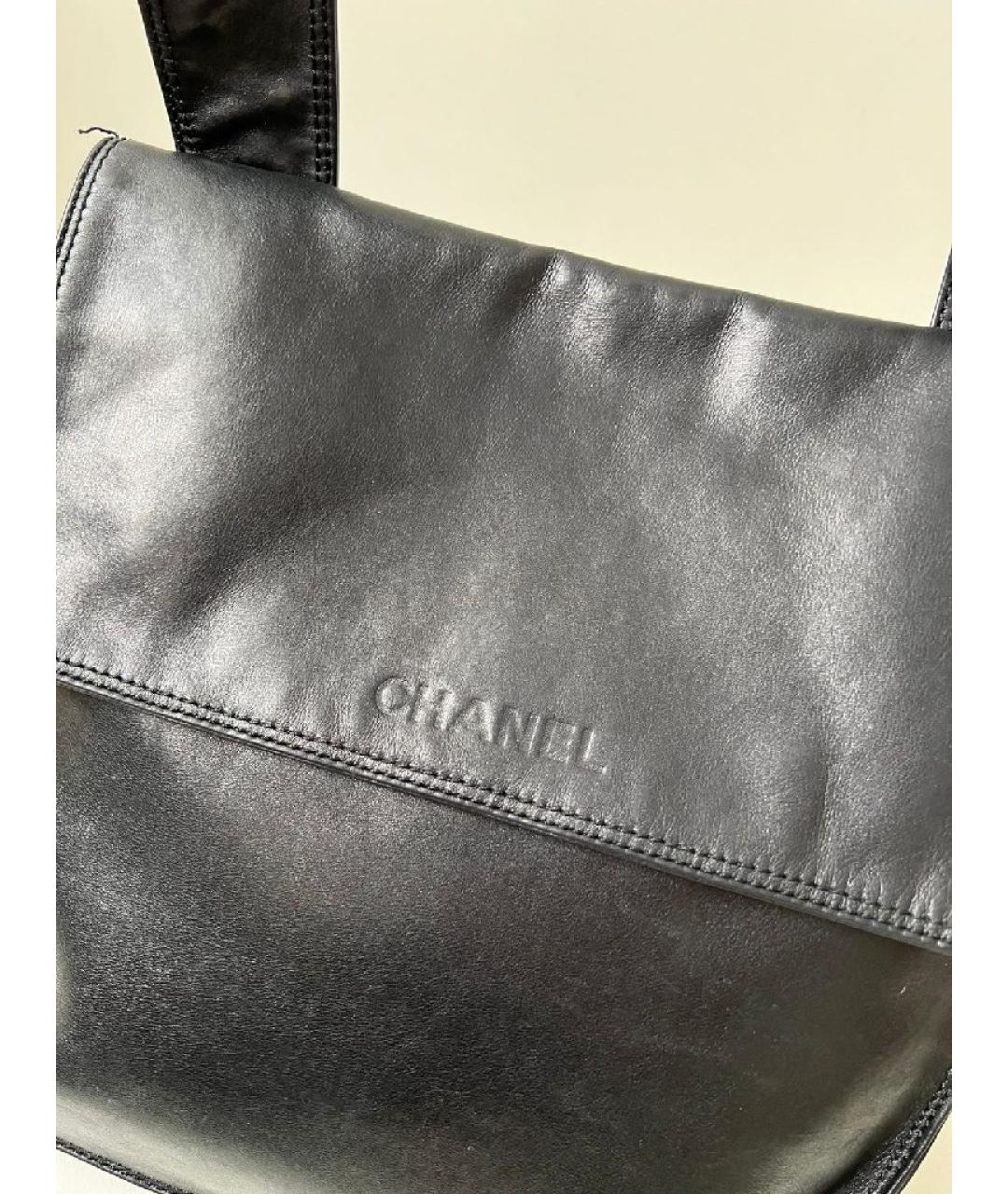CHANEL Черная кожаная сумка через плечо, фото 8