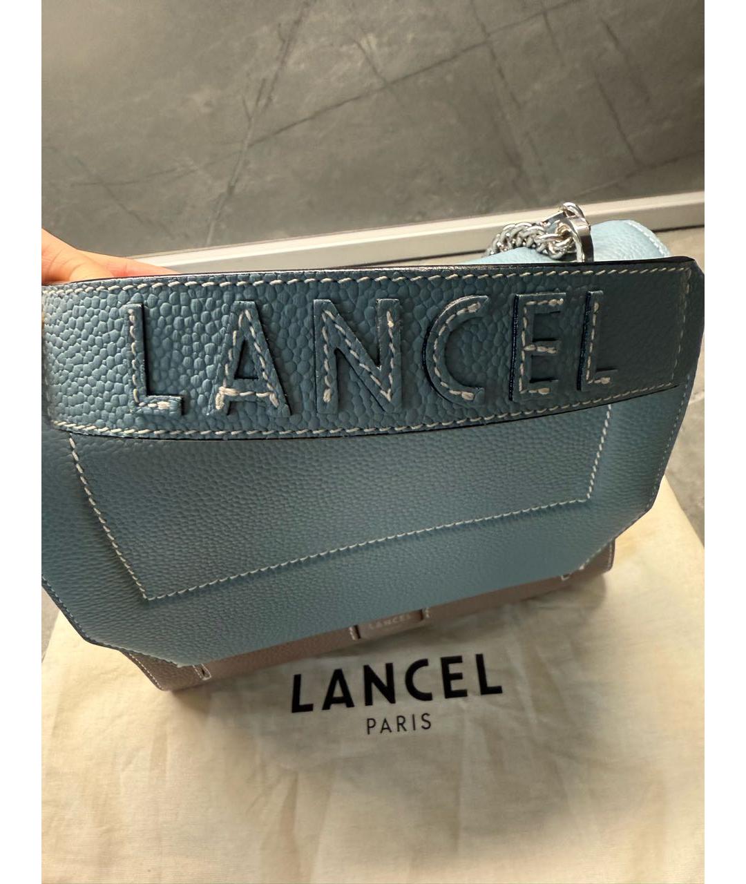 LANCEL Бирюзовая кожаная сумка через плечо, фото 5
