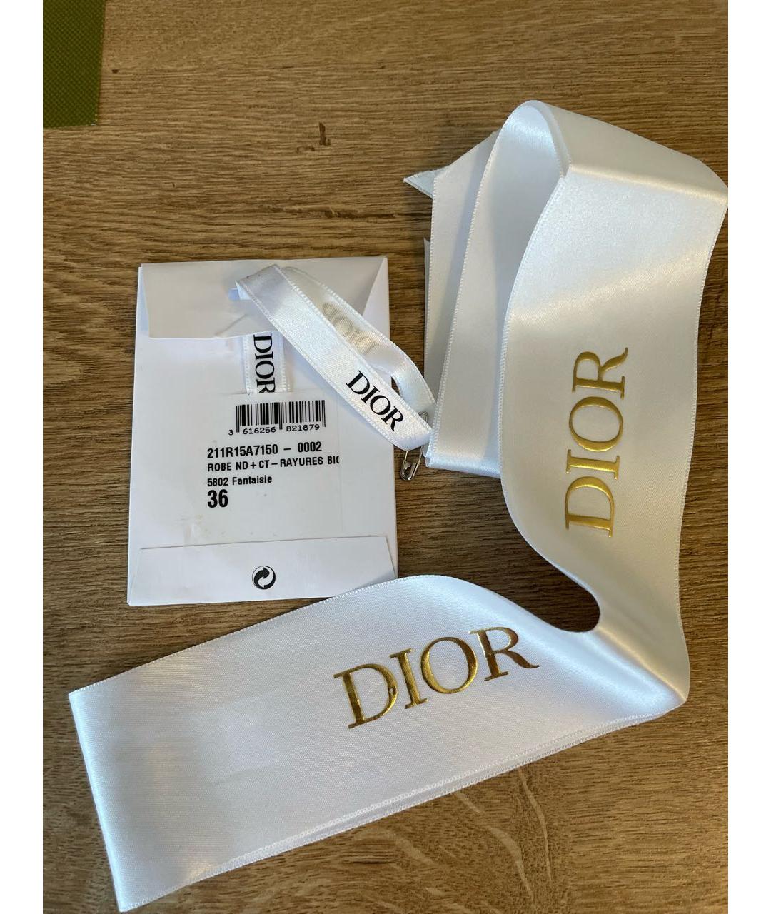 CHRISTIAN DIOR Синее шелковое повседневное платье, фото 8
