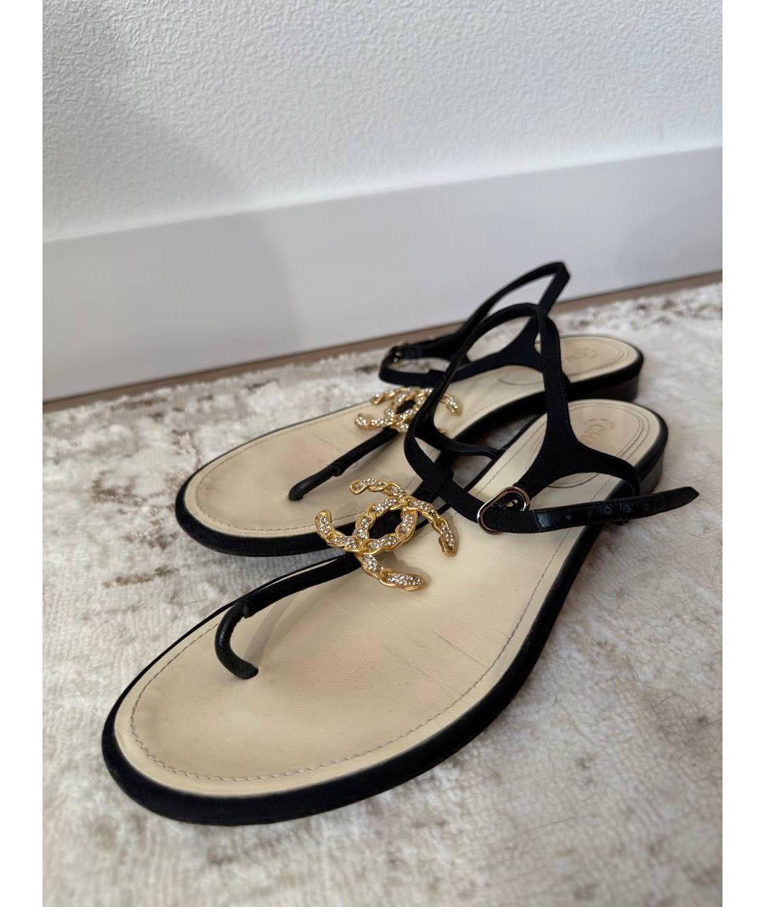 CHANEL Черные сандалии, фото 4