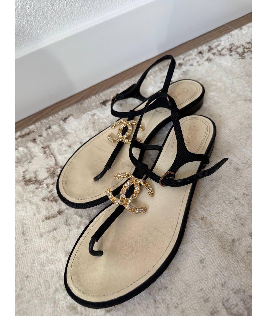 CHANEL Черные сандалии, фото 5