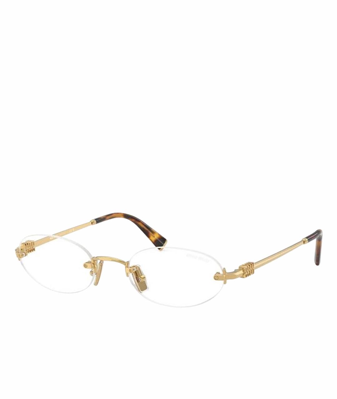 MIU MIU Золотые металлические солнцезащитные очки, фото 1