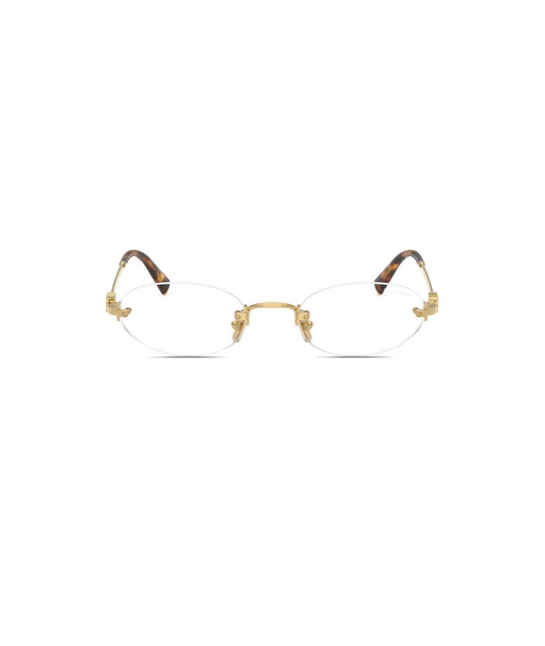 MIU MIU Золотые металлические солнцезащитные очки, фото 2