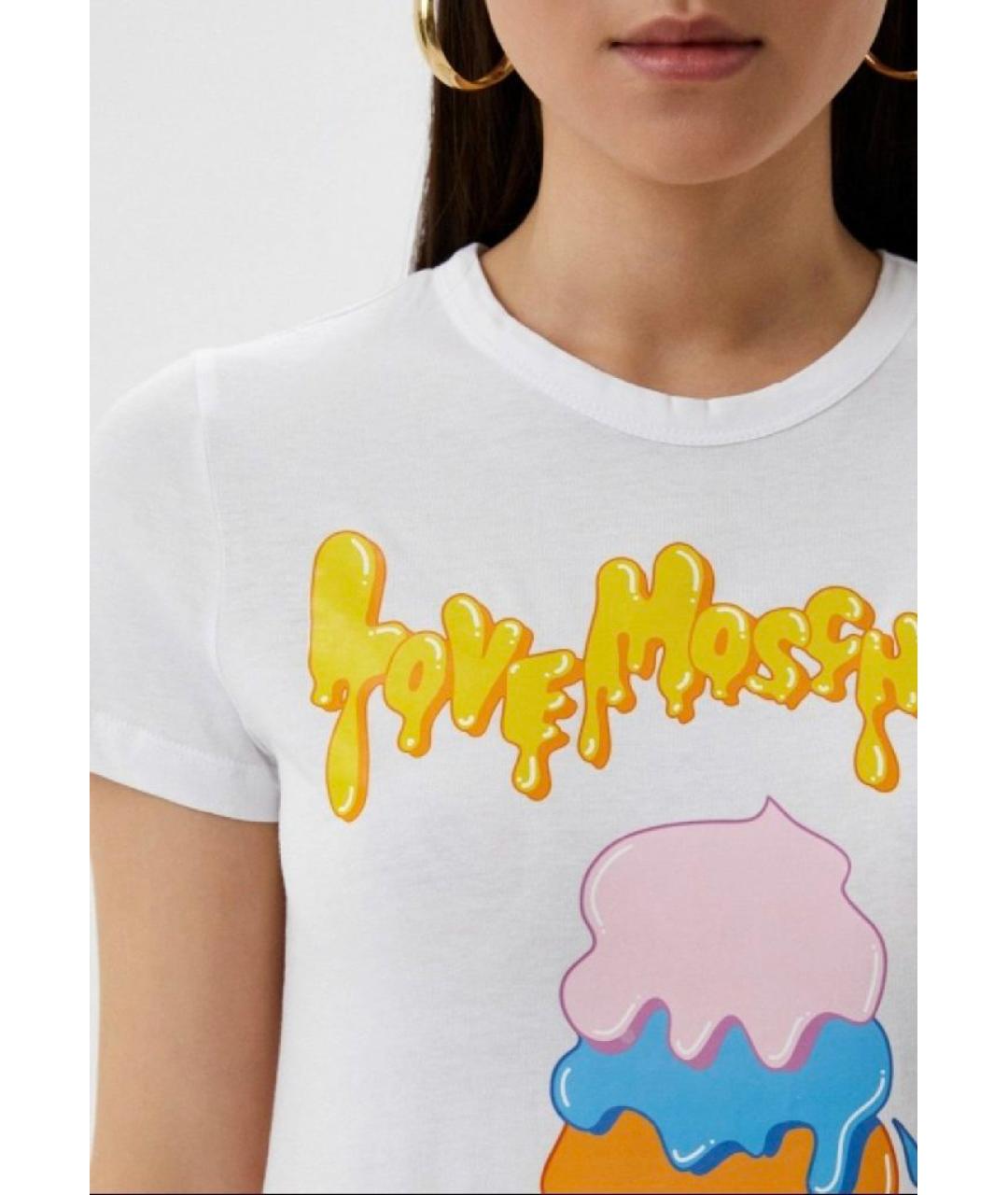 LOVE MOSCHINO Мульти хлопко-эластановая футболка, фото 4